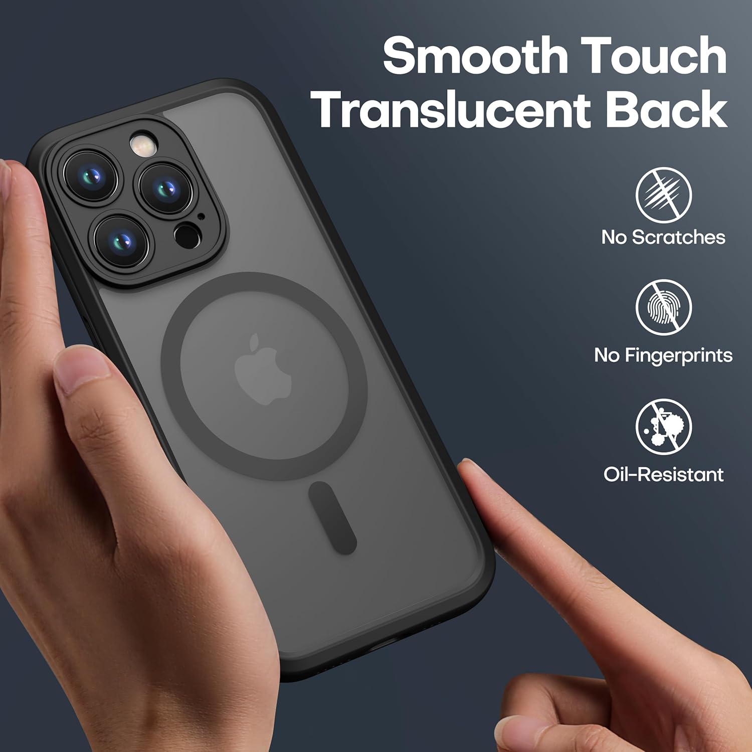 Magnetic Guard Designed for Iphone 15 Pro Case [Camera Protection] [Military Grade Drop Tested] [Compatible with Magsafe] Slim Translucent Matte Phone Case (6.1") - Black