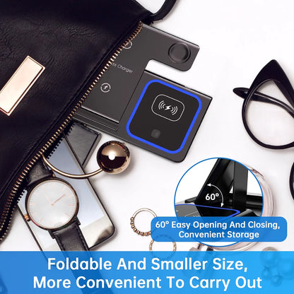 Wireless Charger,  18W Fast Iphone Charging Station Compatible with Iphone 16E/15/14/13/12/11/Pro Max/Plus, 3 in 1 Wireless Charging Stand for Iwatch SE 10/9/8/7/6/5/4/3, Airpods Pro/3/2